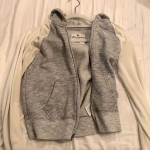 Gray Contrast White Abercrombie Kids Hoodie